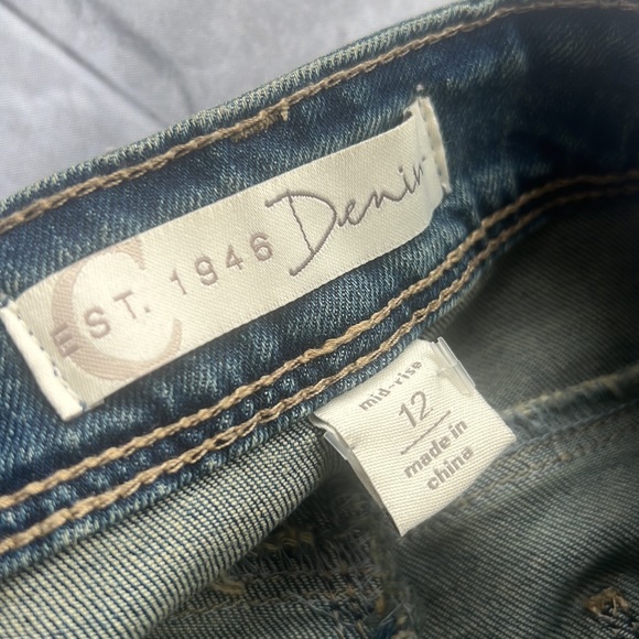 Patchwork distressed ankle denim jeans size 12 - Picture 12 of 13